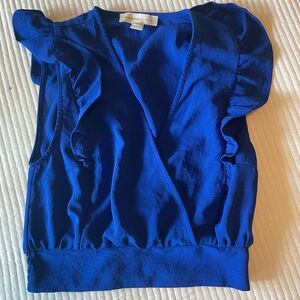Blue Ruffled Blouse